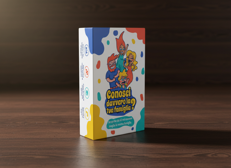 Conosci davvero la tua famiglia? Un gioco divertente per la famiglia Pieno di indovinelli, quiz e sfide ! 👪🏆 — contenu de la boîte
