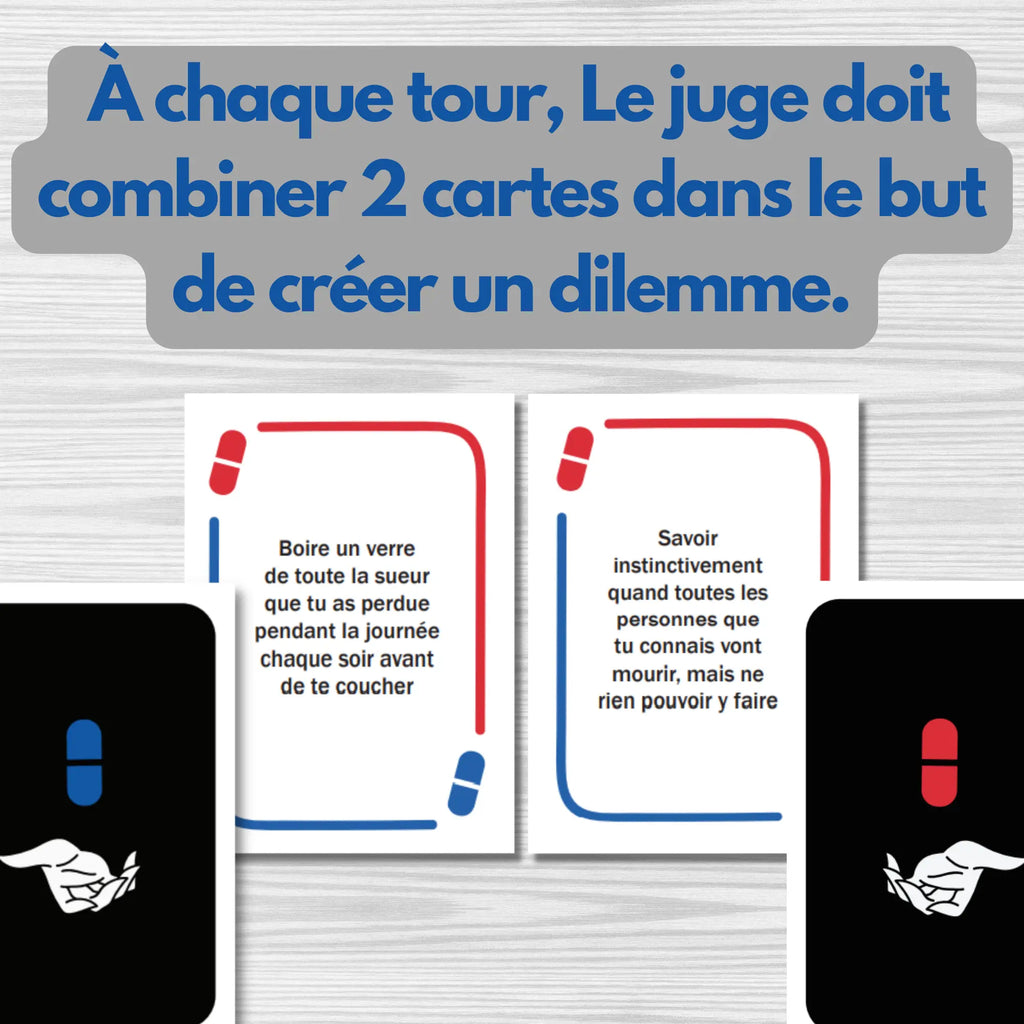 Cartes tirées du jeu choix de merde