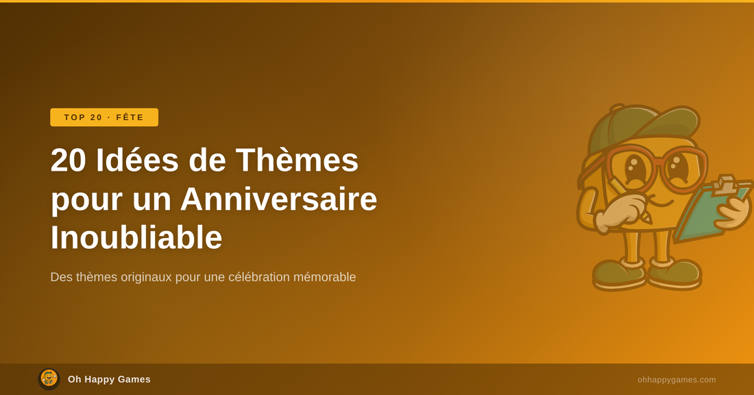 20 Idées de Thèmes pour un Anniversaire - Oh Happy Games
