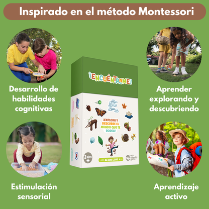 ¡Encuéntrame! Aire Libre – Juego educativo Montessori para niños de 2 a 6 años