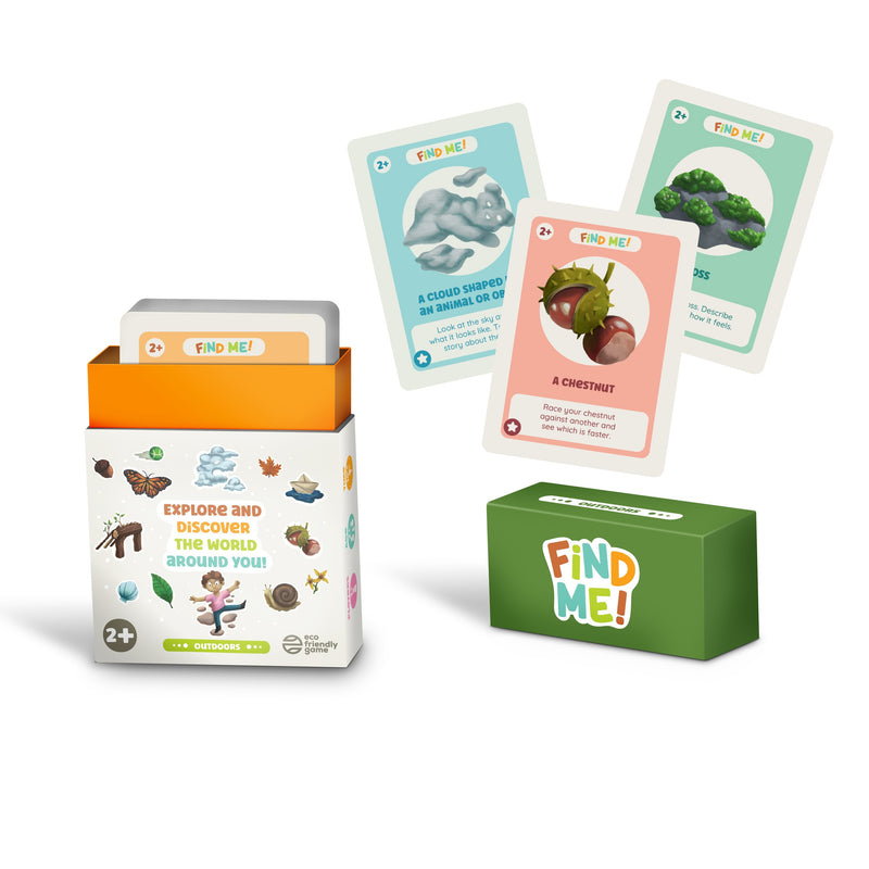 Find Me! Outdoors – The nature exploration game for kids — contenu de la boîte