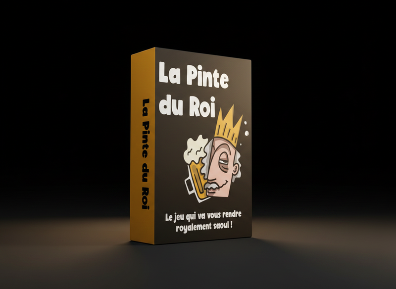La Pinte du Roi - The Apéro Game That Will Crown Your Evening of Laughter and Drinks! 👑 🍻😂 — contenu de la boîte