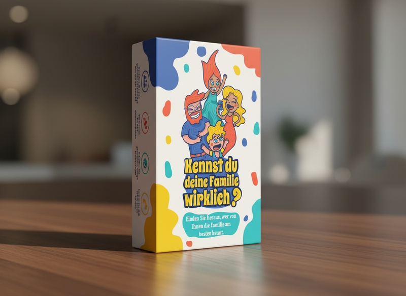 Kennst du Deine Familie wirklich ? Das verrückte Familienspiel voller Quizze und Herausforderungen 👪🏆 — contenu de la boîte
